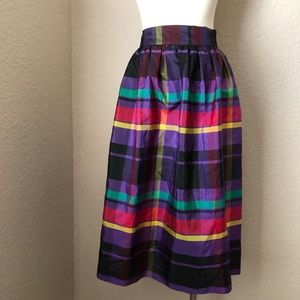 VINTAGE Ellen Tracy Vibrant Plaid Full/Midi Skirt